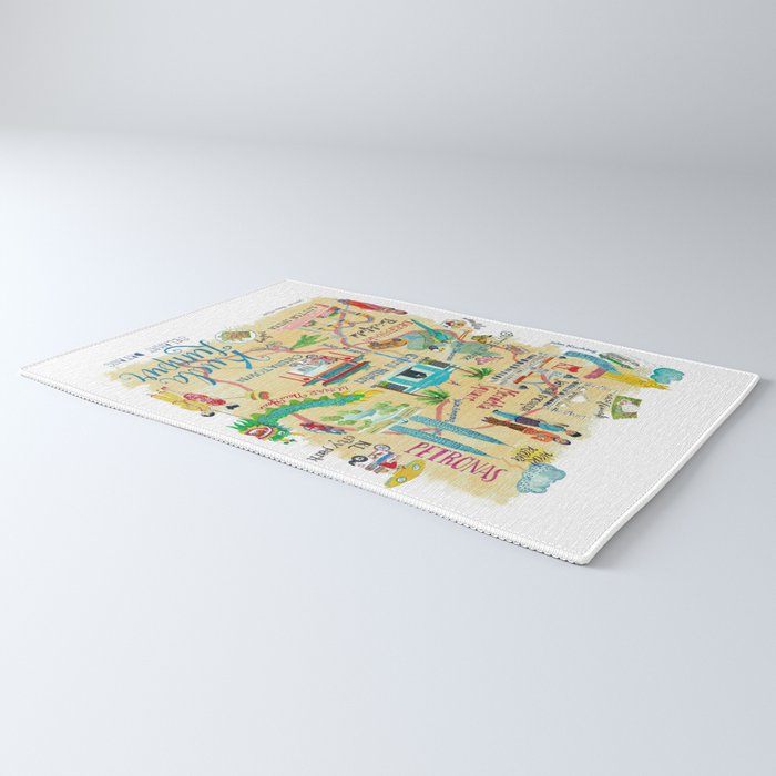 Illustrative map Kuala Lumpur Malaysia travel Rug Gallery Image 3