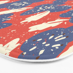 Bold flowers in my garden denim blue red Bath Mat Gallery Image 3