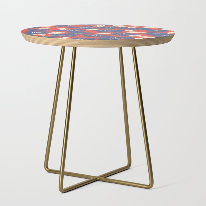 Bold flowers in my garden denim blue red Side Table Gallery Image 1