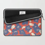 Bold flowers in my garden denim blue red Laptop Sleeve Gallery Image 2