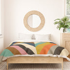 Mid Century Geometric Pattern Technicolor Diamond  Duvet Cover Gallery Image 3