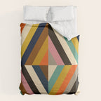 Mid Century Geometric Pattern Technicolor Diamond  Duvet Cover Gallery Image 6