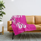 Feminist is My Second Favorite F-Word (Pink) Throw Blanket Gallery Image 1