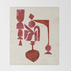 Crimson Fire Flower Throw Blanket Gallery Image 2
