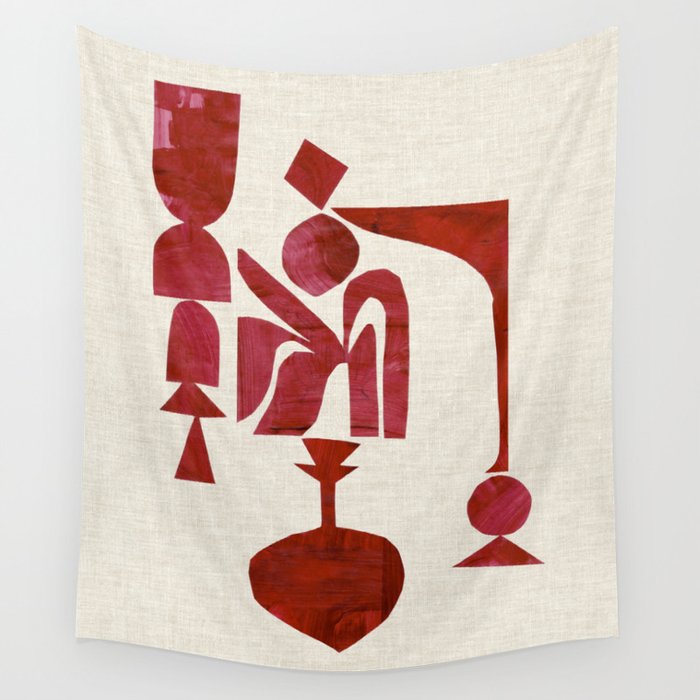 Crimson Fire Flower Wall Tapestry Gallery Image 4