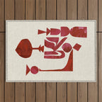 Crimson Fire Flower Outdoor Rug Gallery Image 1