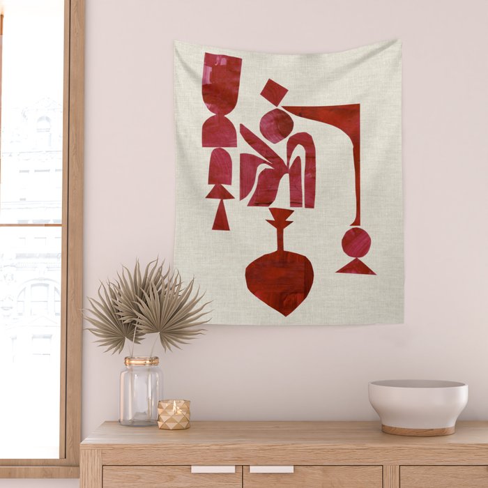 Crimson Fire Flower Wall Tapestry Gallery Image 2