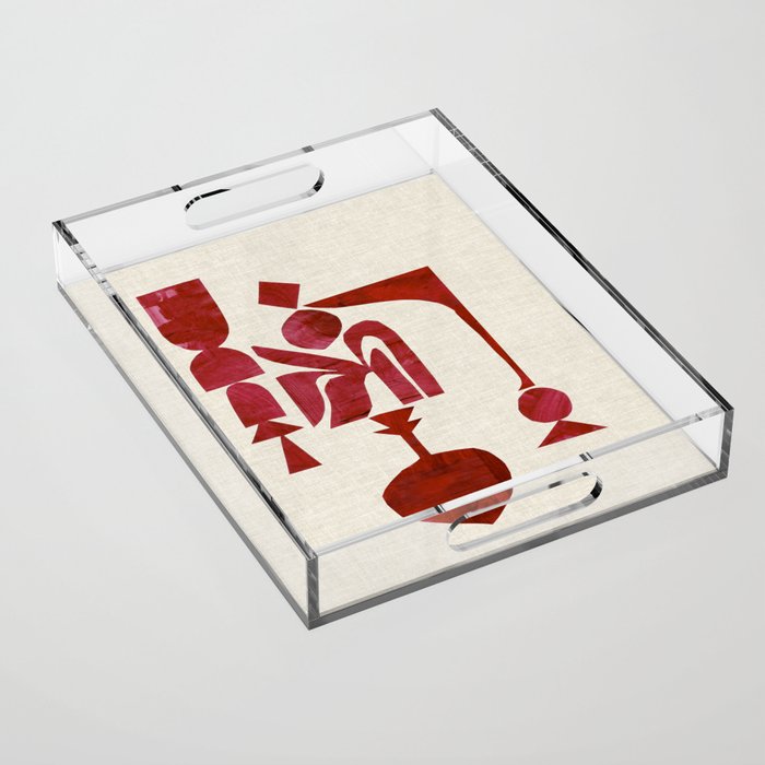 Crimson Fire Flower Acrylic Tray Gallery Image 1