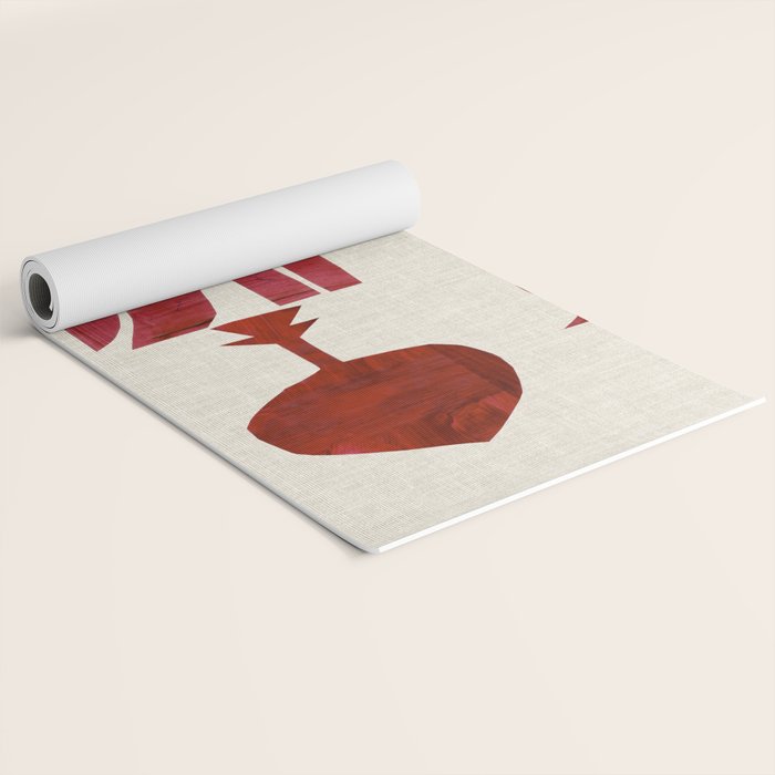 Crimson Fire Flower Yoga Mat Gallery Image 2