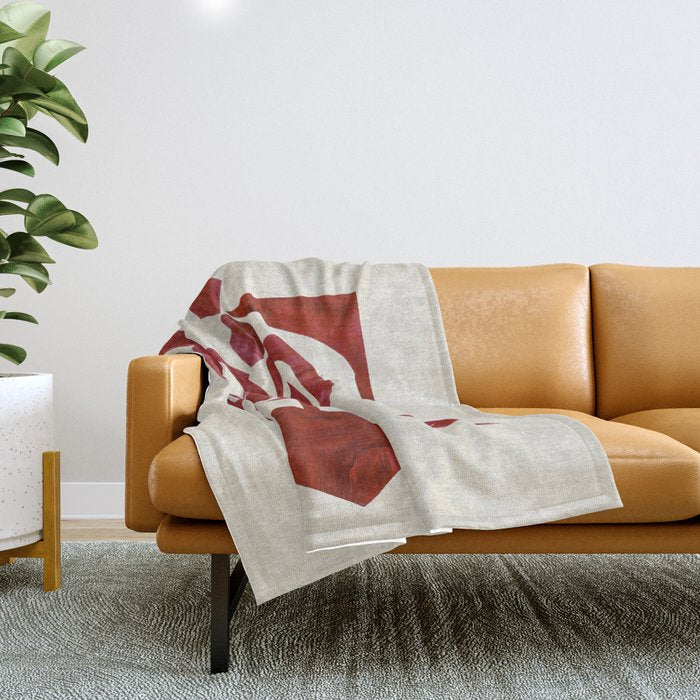 Crimson Fire Flower Throw Blanket Gallery Image 1