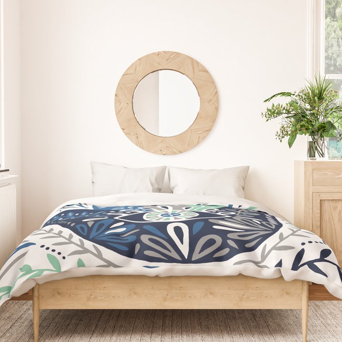 Hamsa Hand - Navy Palette Duvet Cover Gallery Image 3