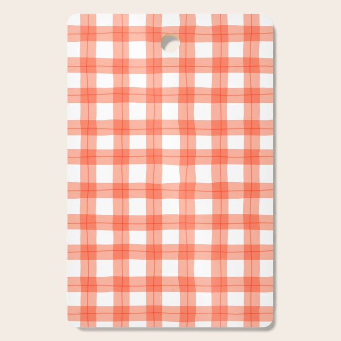 Red geometric plaid gingham pattern Cutting Board Gallery Image 1