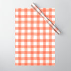 Red geometric plaid gingham pattern Wrapping Paper Gallery Image 1