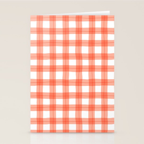 Red geometric plaid gingham pattern Stationery Card Gallery Image 1