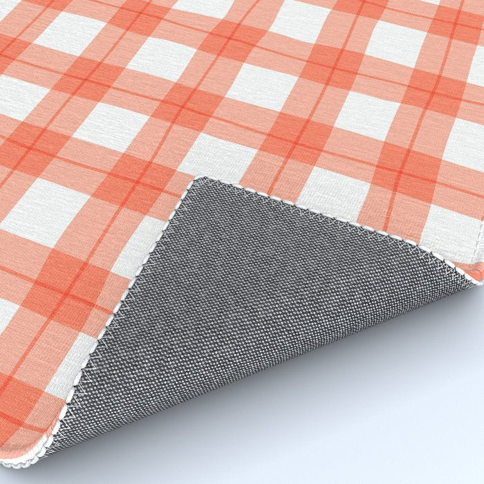 Red geometric plaid gingham pattern Rug Gallery Image 4