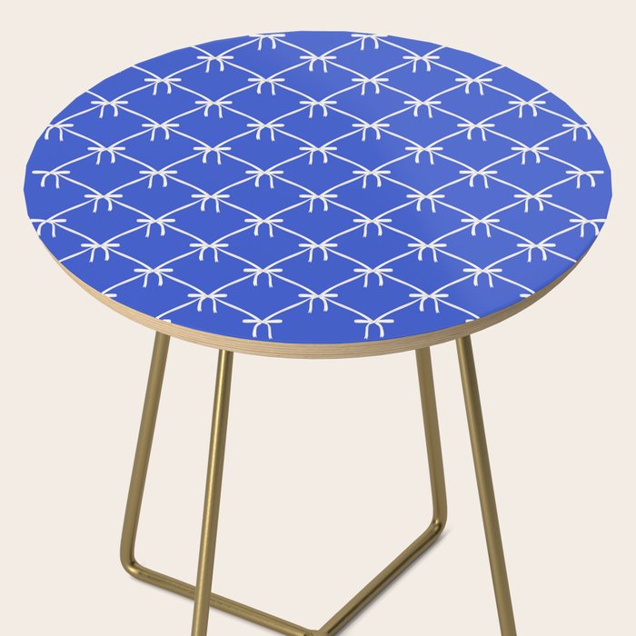 Bows & Ribbons Pattern XLVIII Bright Blue Side Table Gallery Image 2