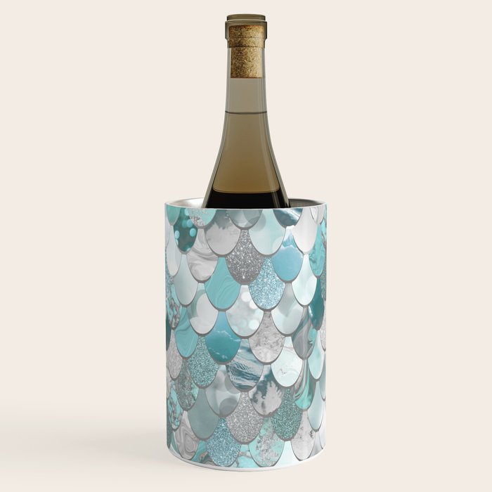 Mermaid Aqua and Grey Wine Chiller Gallery Image 1