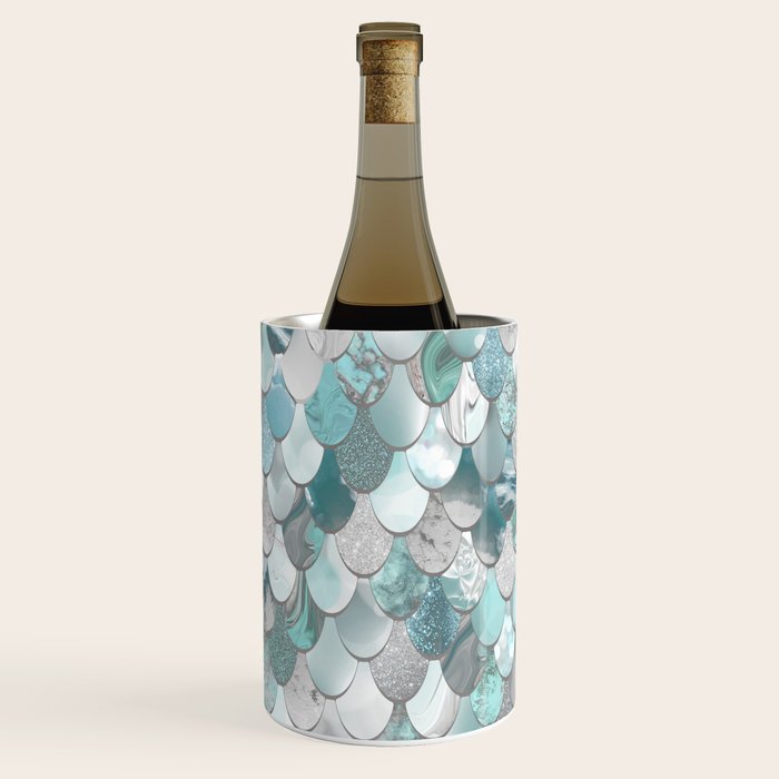 Mermaid Aqua and Grey Wine Chiller Gallery Image 3