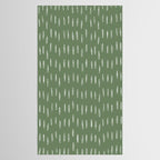Let It Snow, Green and White, Boho Art Tablecloth Gallery Image 2