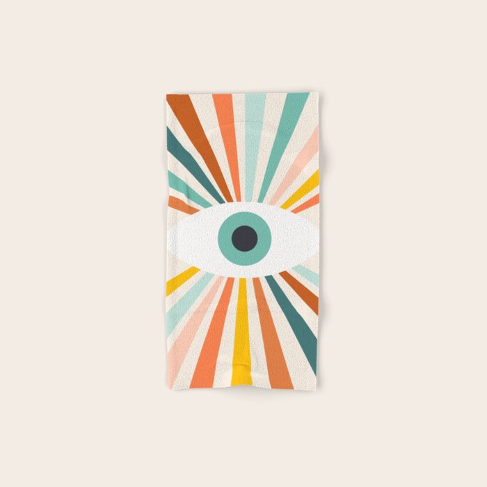 All Seeing Evil Eye - earthy Bath Towel Gallery Image 1