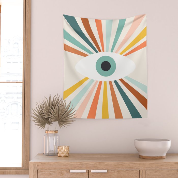 All Seeing Evil Eye - earthy Wall Tapestry Gallery Image 2