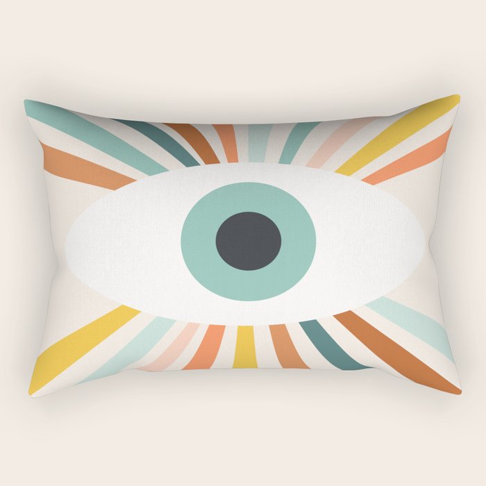 All Seeing Evil Eye - earthy Rectangular Pillow Gallery Image 2