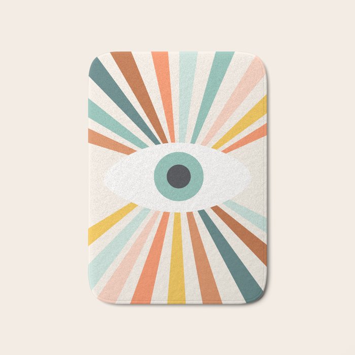All Seeing Evil Eye - earthy Bath Mat Gallery Image 1