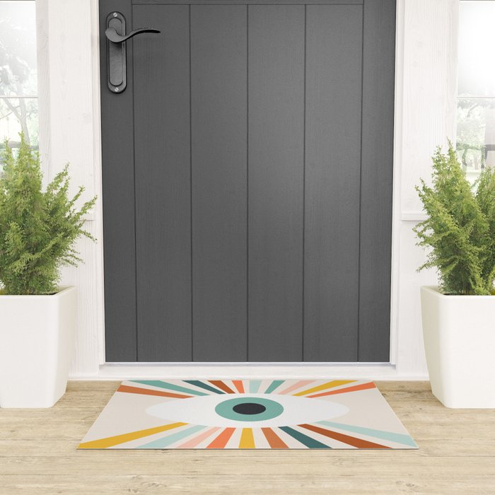 All Seeing Evil Eye - earthy Welcome Mat Gallery Image 3