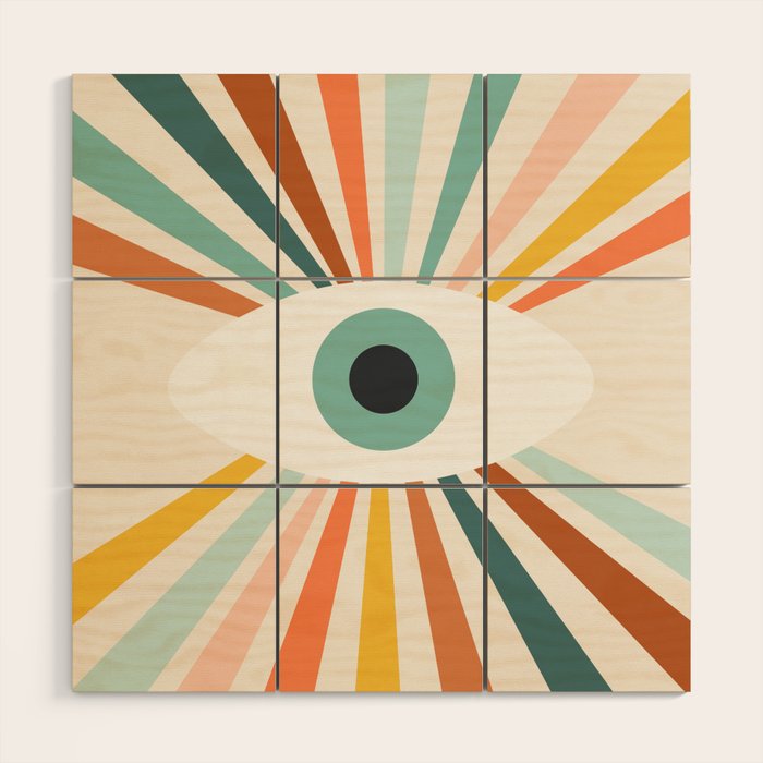 All Seeing Evil Eye - earthy Wood Wall Art Gallery Image 1