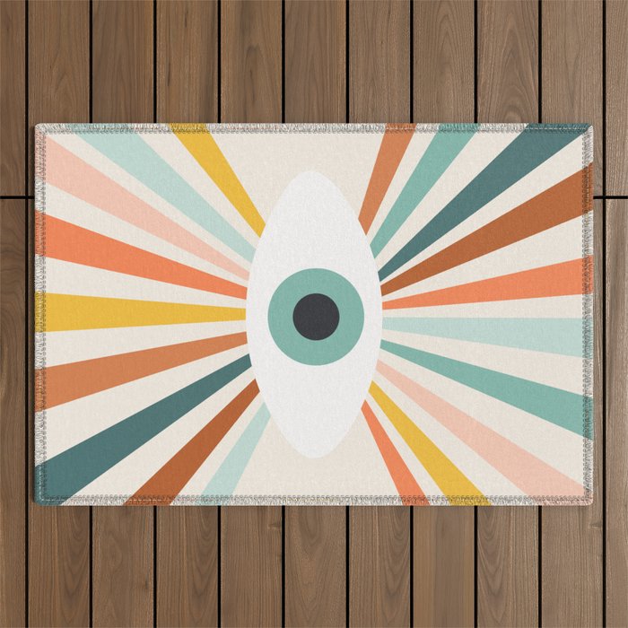 All Seeing Evil Eye - earthy Outdoor Rug Gallery Image 1