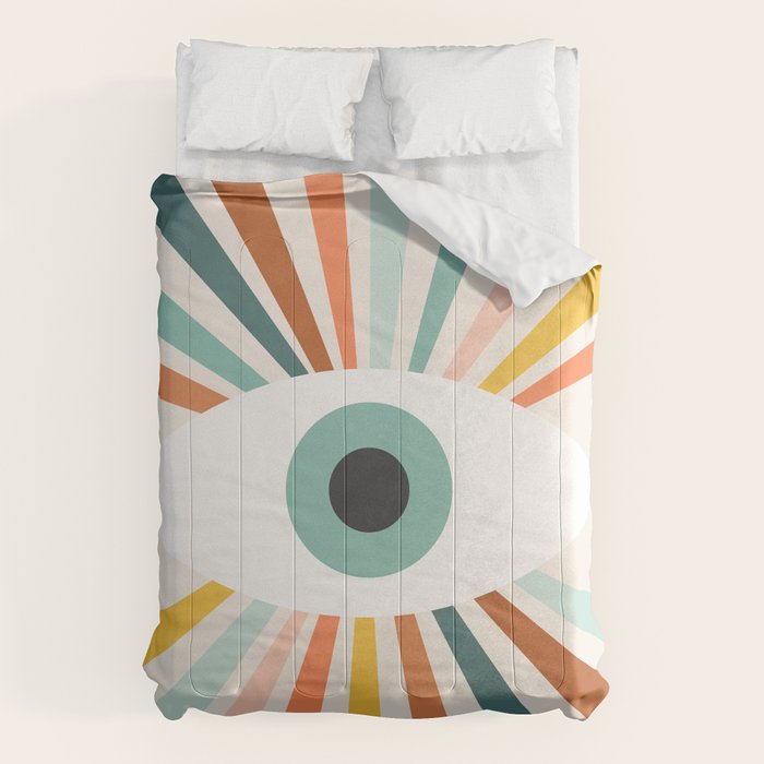 All Seeing Evil Eye - earthy Comforter Gallery Image 6