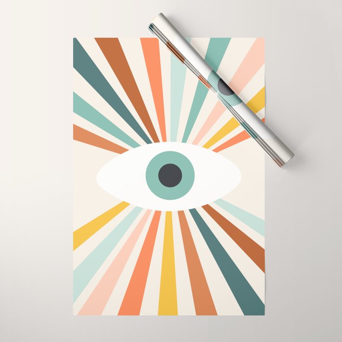 All Seeing Evil Eye - earthy Wrapping Paper Gallery Image 1