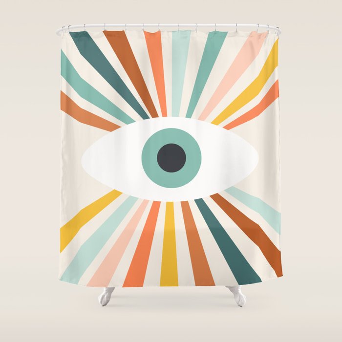 All Seeing Evil Eye - earthy Shower Curtain Gallery Image 1