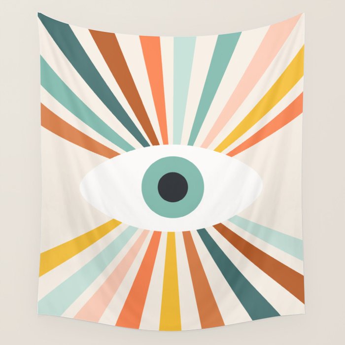 All Seeing Evil Eye - earthy Wall Tapestry Gallery Image 4