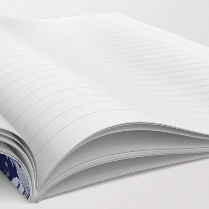 Light Blue, Cobalt Blue, & White Floral Pattern Notebook Gallery Image 2