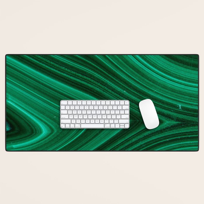 Malachite Green Marble Texture Desk Mat Gallery Image 1