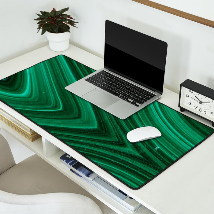 Malachite Green Marble Texture Desk Mat Gallery Image 2