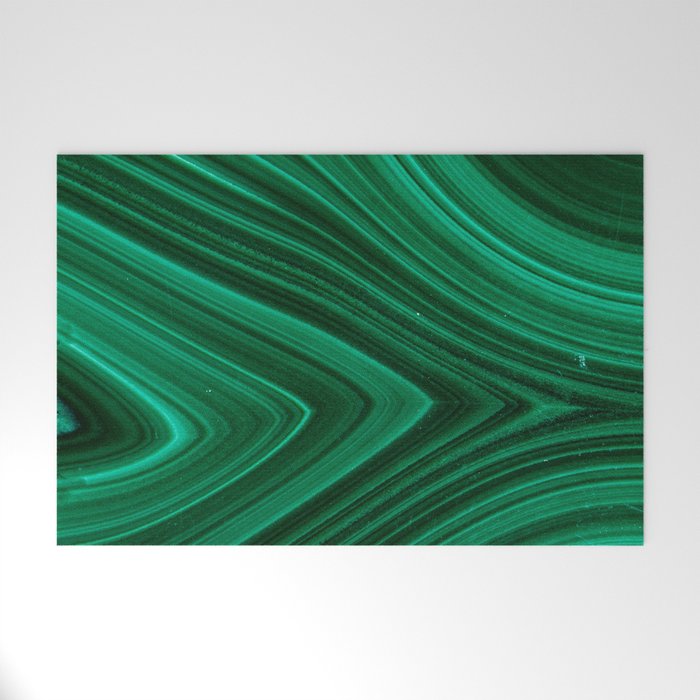 Malachite Green Marble Texture Welcome Mat