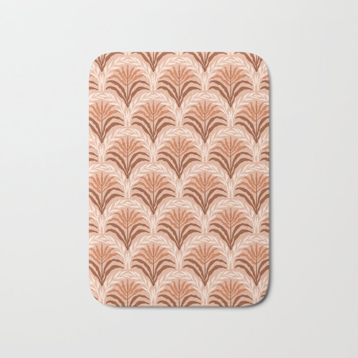 Palm leaves arch pattern - rust, terracotta, clay, desert, boho, ombre Bath Mat Gallery Image 1