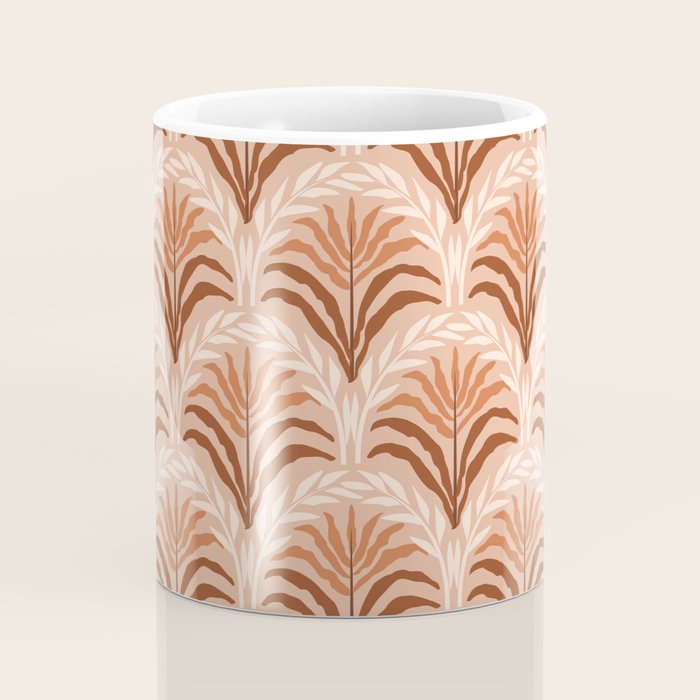 Palm leaves arch pattern - rust, terracotta, clay, desert, boho, ombre Coffee Mug Gallery Image 4
