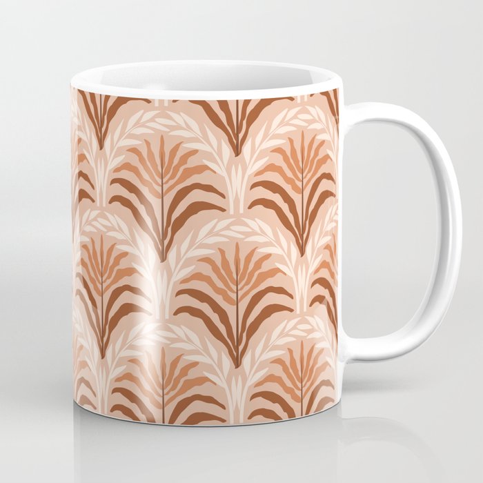 Palm leaves arch pattern - rust, terracotta, clay, desert, boho, ombre Coffee Mug Gallery Image 1