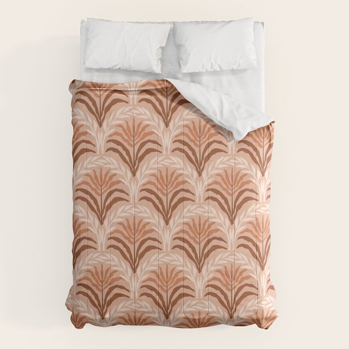 Palm leaves arch pattern - rust, terracotta, clay, desert, boho, ombre Comforter Gallery Image 6