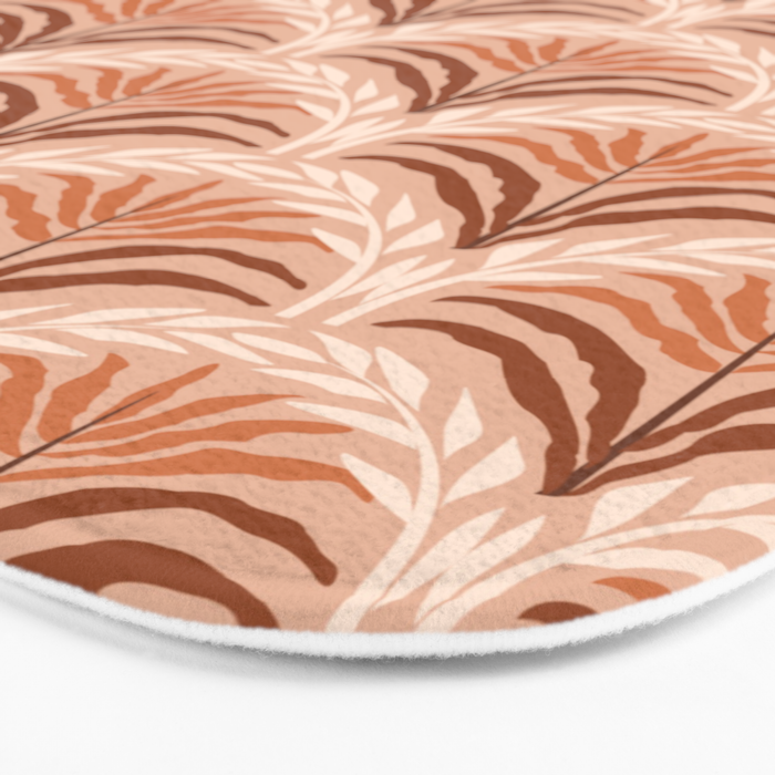 Palm leaves arch pattern - rust, terracotta, clay, desert, boho, ombre Bath Mat Gallery Image 3