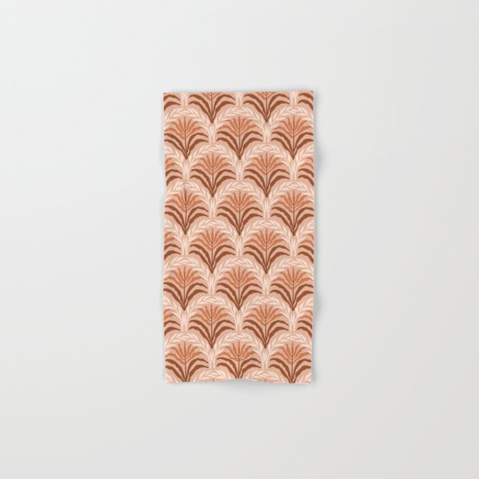 Palm leaves arch pattern - rust, terracotta, clay, desert, boho, ombre Bath Towel Gallery Image 1