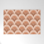 Palm leaves arch pattern - rust, terracotta, clay, desert, boho, ombre Welcome Mat Gallery Image 1