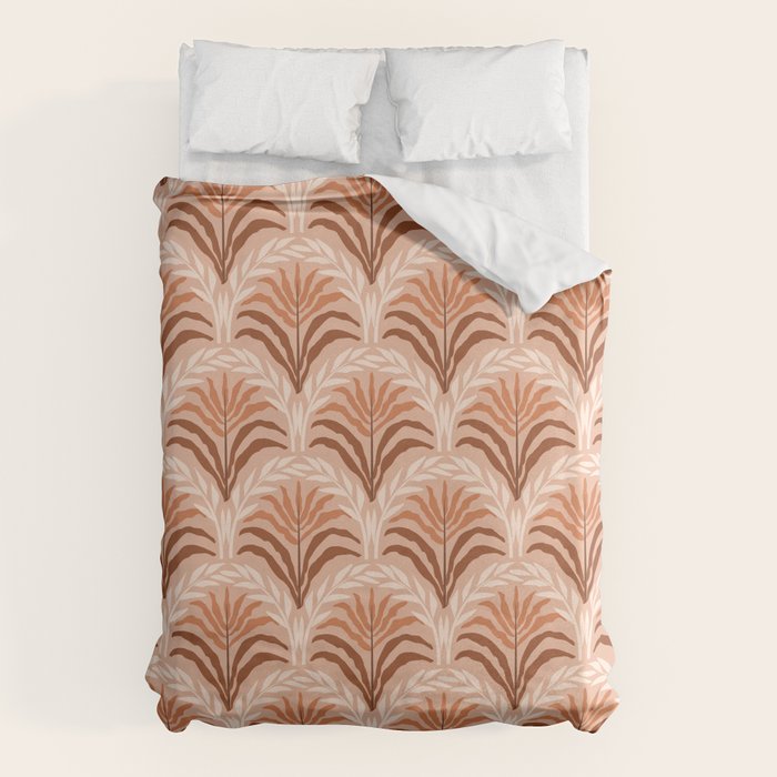 Palm leaves arch pattern - rust, terracotta, clay, desert, boho, ombre Duvet Cover Gallery Image 1