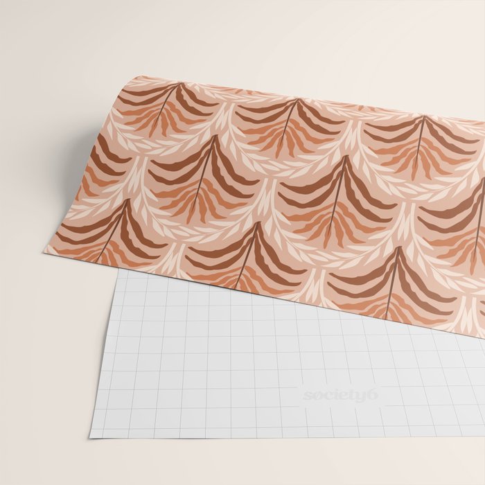 Palm leaves arch pattern - rust, terracotta, clay, desert, boho, ombre Wrapping Paper Gallery Image 2