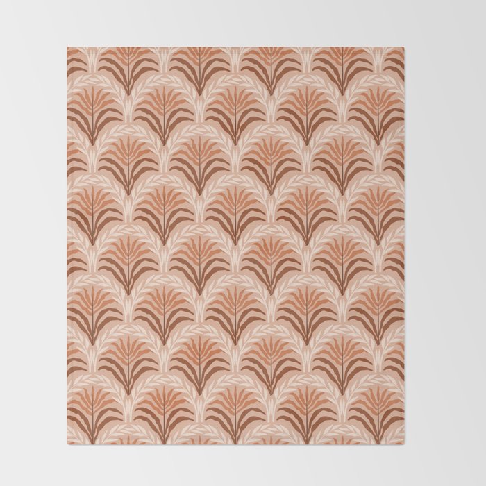 Palm leaves arch pattern - rust, terracotta, clay, desert, boho, ombre Throw Blanket Gallery Image 2