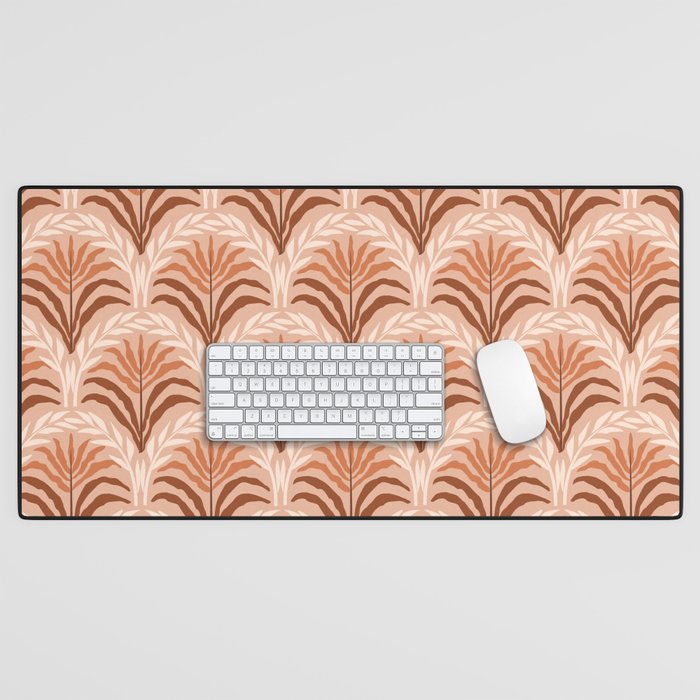 Palm leaves arch pattern - rust, terracotta, clay, desert, boho, ombre Desk Mat Gallery Image 1
