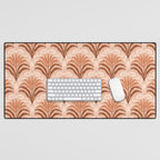 Palm leaves arch pattern - rust, terracotta, clay, desert, boho, ombre Desk Mat Gallery Image 1